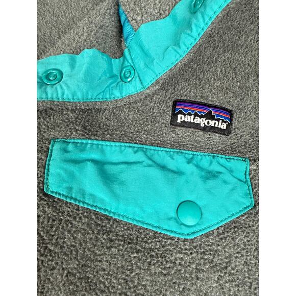 Patagonia synchilla T snap fleece teal/ gray women’s large - Picture 4 of 10